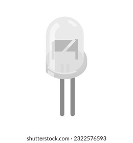A high-quality vector illustration showcasing a white LED with a realistic appearance