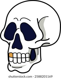 High-quality vector illustration of a skull with intricate details, perfect for tattoo designs, logos, t-shirt prints, gaming graphics, stickers, and posters. This scalable and editable artwork is ide