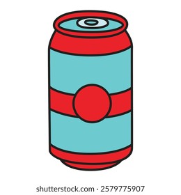 A high-quality vector illustration of a soda can, featuring a sleek aluminum design with realistic shading and highlights.