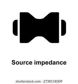 High-quality vector illustration of a source impedance symbol in bold black on a clean white background, ideal for technical diagrams and educational materials.