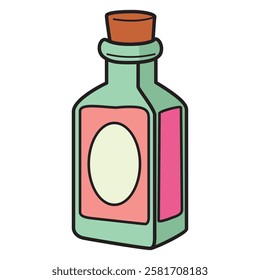 A high-quality vector illustration of a square bottle with a sleek and modern design.