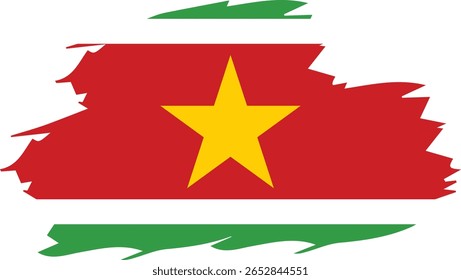 Ilustración vectorial de alta calidad del mapa de Surinam con su diseño de bandera nacional