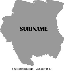 Hochwertige Vektorgrafik der Suriname-Karte mit ihrem Design der Nationalflagge