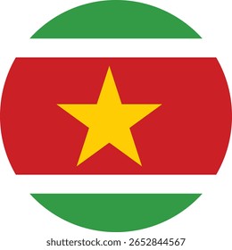 High-quality vector illustration of the Suriname map with its national flag design