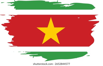 Ilustración vectorial de alta calidad del mapa de Surinam con su diseño de bandera nacional