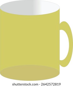 High-quality vector illustration of a transparent glass mug with a rounded base and curved handle. The design showcases a realistic 3D style with soft gradients