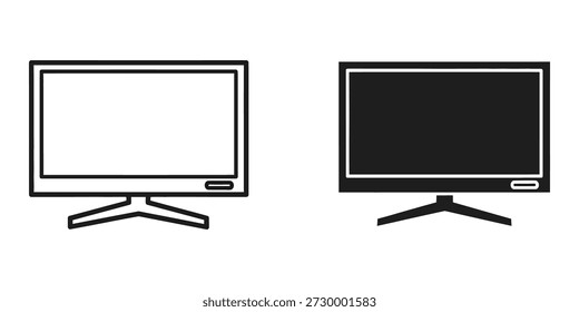 Ilustração vetorial de alta qualidade de duas TVs de tela plana modernas colocadas em suportes. Ideal para conceitos de tecnologia, mídia e entretenimento doméstico.