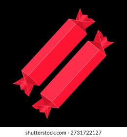 Ilustración vectorial de alta calidad de dos petardos rojos vibrantes, perfectos para temas festivos y de celebración. Ideal para proyectos de diseño digital, medios impresos y gráficos de Web.