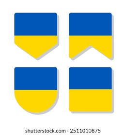 High-Quality Vector Illustration of Ukrainian Flag Icon Collection with Premium Silver Frame. Isolated on White Background, Editable and Scalable EPS File, Perfect for Luxury Graphic Design Elements