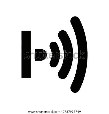 High-quality vector illustration of a WiFi signal icon set in bold black, isolated on a clean white background, ideal for tech, internet, and connectivity designs.