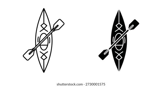 High-quality vector illustrations of a classic kayak and canoe, perfect for design projects, branding, or decorative purposes. Ideal for outdoor enthusiasts and water sports lovers.