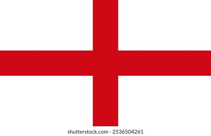 Imagen de Vector de alta calidad de la bandera de Inglaterra con la icónica Cruz de San Jorge en rojo y blanco vibrante. Perfecto para proyectos de diseño patriótico, histórico o cultural.