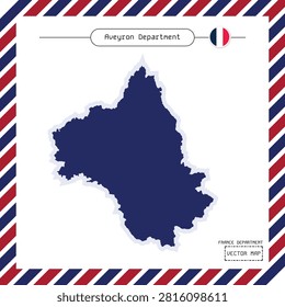 High-quality vector map of Aveyron Department with precise administrative borders. Perfect for travel, tourism, GIS, education, presentations and regional design.