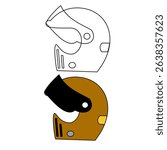 High-quality vector of a modern helmet, perfect for digital art, logo design, and print. Suitable for motorcycle, safety, or sports themes in creative projects.