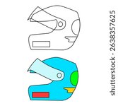 High-quality vector of a modern helmet, perfect for digital art, logo design, and print. Suitable for motorcycle, safety, or sports themes in creative projects.