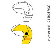 High-quality vector of a modern helmet, perfect for digital art, logo design, and print. Suitable for motorcycle, safety, or sports themes in creative projects.
