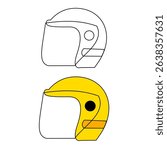 High-quality vector of a modern helmet, perfect for digital art, logo design, and print. Suitable for motorcycle, safety, or sports themes in creative projects.