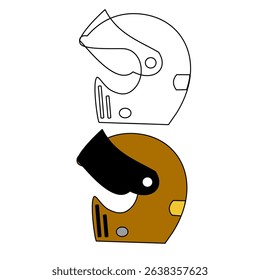 Vector de alta calidad de un casco moderno, perfecto para el arte digital, diseño de logotipo e impresión. Adecuado para temas de motocicletas, seguridad o deportes en proyectos creativos.