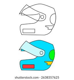 Vector de alta calidad de un casco moderno, perfecto para el arte digital, diseño de logotipo e impresión. Adecuado para temas de motocicletas, seguridad o deportes en proyectos creativos.
