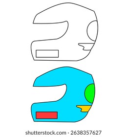 Vector de alta calidad de un casco moderno, perfecto para el arte digital, diseño de logotipo e impresión. Adecuado para temas de motocicletas, seguridad o deportes en proyectos creativos.