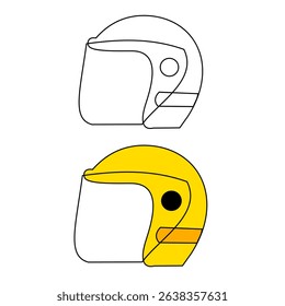 High-quality vector of a modern helmet, perfect for digital art, logo design, and print. Suitable for motorcycle, safety, or sports themes in creative projects.