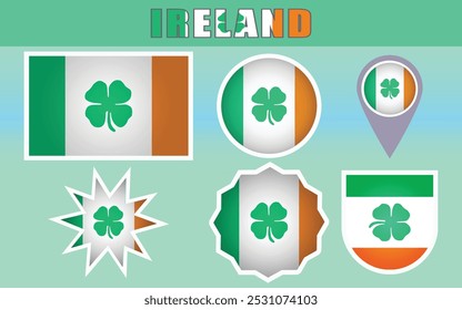 Vector de alta calidad de la Bandera Nacional de Irlanda, con el icónico tricolor verde, blanco y naranja. Ideal para diseños patrióticos, eventos y materiales educativos.