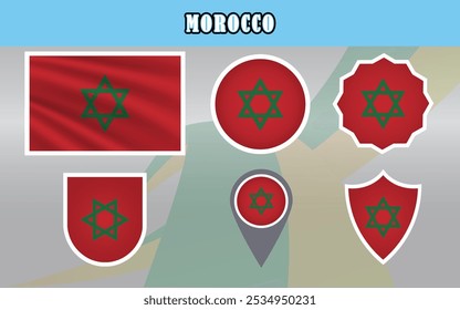 High-quality vector of the National Flag of Morocco. Ideal for educational materials, cultural projects, or global designs, offering a precise and professional visual representation.