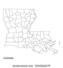 High-quality vector outline of the Louisiana map, perfect for digital design, prints, presentations, and more. Provided in scalable vector format.