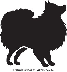 High-quality vector silhouette of a German Spitz Mittel dog. Perfect for logos, pet branding, t-shirt designs, stickers, tattoos, and digital art. Available in EPS format for easy scalability and cust