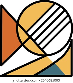 High-quality vector: stylized geometric design with bold lines  and dynamic shading. Minimalist, modern for branding, posters, and decor. Scalable and resolution-independent for digital printing