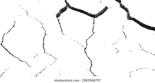 High-Quality Vector Texture with Cracks and Fractures from Earthquake Damage on Land, Floor, and Wall Surfaces in Black, White, and Grey, Ideal for Natural Disaster Simulations and Distressed Backgrou