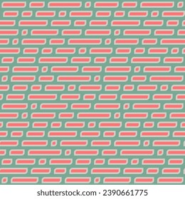 High-quality vintage seamless pattern with rounded geometric shapes. Vector seamless pattern background.