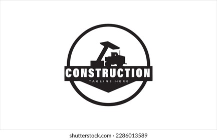 High-quality vintage style construction logo and icon design vector silhouette style 
