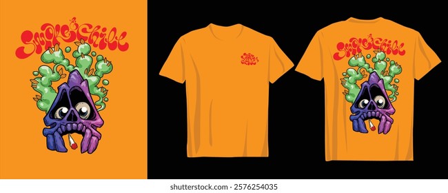 High-quality weed-smoking vector art crafted for urban and youthful clothing styles. Perfect for merchandise or personal projects	