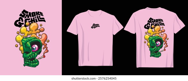 High-quality weed-smoking vector art crafted for urban and youthful clothing styles. Perfect for merchandise or personal projects	