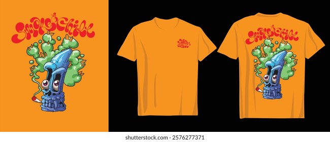 High-quality weed-smoking vector art crafted for urban and youthful clothing styles. Perfect for merchandise or personal projects	