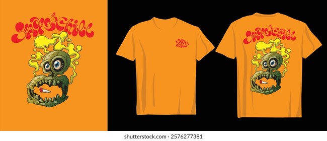 High-quality weed-smoking vector art crafted for urban and youthful clothing styles. Perfect for merchandise or personal projects	