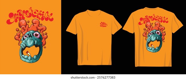 High-quality weed-smoking vector art crafted for urban and youthful clothing styles. Perfect for merchandise or personal projects	