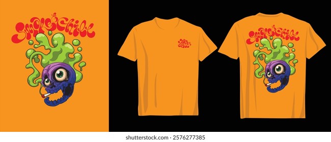High-quality weed-smoking vector art crafted for urban and youthful clothing styles. Perfect for merchandise or personal projects	