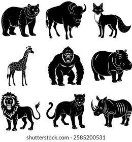 High-Quality Wild Animal Silhouette for Designers
