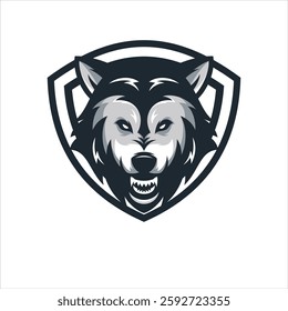 "High-quality wolf mascot logo vector illustration design, perfect for gaming logos, esports teams, and branding. Fierce, customizable, and professional design to enhance your game or team identity."