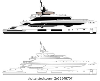 High-quality yacht vector art is printable on various materials.