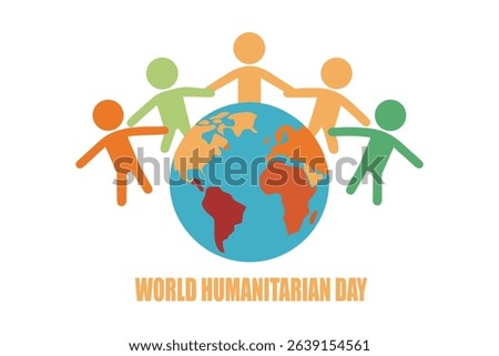 High-res vector of diverse people holding hands around Earth, symbolizing unity and care. Inclusive and global theme with 