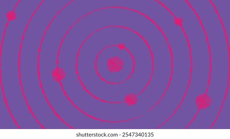 High-resolution 4K flat design with violet tones and colorful concentric circles inspired by the solar system Ideal for modern wallpapers creative visuals and abstract backgrounds
