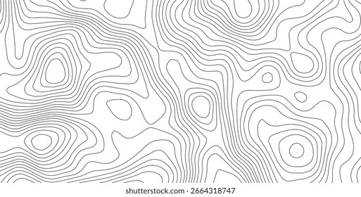 Projeto de mapa abstrato de alta resolução com linhas de contorno detalhadas, ondas suaves e relevo da montanha. Adequado para visualizações geográficas, cartografia, apresentações de mapeamento, papéis de parede e mod