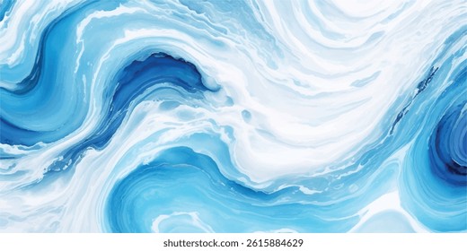 High-resolution abstract marine design with blue and white wave flow. Clean background suitable for digital graphics, creative presentations, print, and product mockups.
