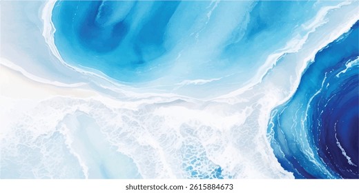 High-resolution abstract marine design with blue and white wave flow. Clean background suitable for digital graphics, creative presentations, print, and product mockups.
