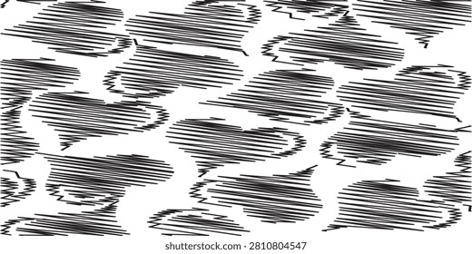 High-resolution abstract pattern with dynamic black and white lines, ideal for backgrounds, graphic design, and artistic compositions.