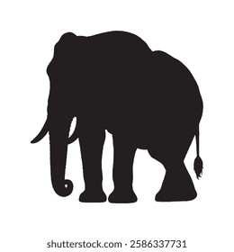 High-Resolution Black Elephant Silhouette for Screen Printing - Elephant Vector - Elephant Illustration
