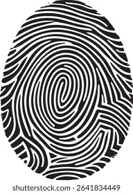 A high-resolution black and white fingerprint design in EPS vector format. Perfect for biometric ID, forensic design, and security-themed projects. Editable lines, clean curves, and isolated on white 